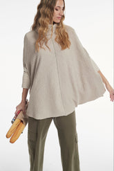 CORDUROY EFFECT KNIT PAISE CAPE
